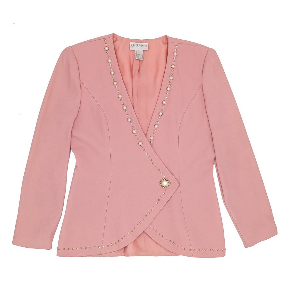Stylish Pink Blazer for‎ Women Classic Tailored Fit Lightweight Office Jacket